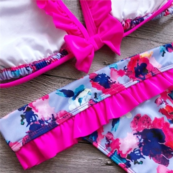 Last One!🧜‍♀️🧜‍♀️ Floral Bikini Push Up - Picture 6 of 7